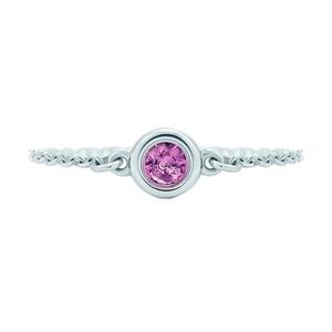 Tiffany Elsa Peretti By The Yard Pink Sapphire Sterling Silver Ring